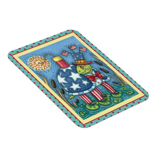 PATRIOTISCHER UNCLE SAM TURTT, FUNNY FIRECRACKER N MAGNET (Rechte Seite)