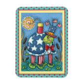 PATRIOTISCHER UNCLE SAM TURTT, FUNNY FIRECRACKER N MAGNET (Vertikal)