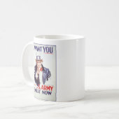 Patriotischer Uncle Sam - Vintages Plakat Kaffeetasse (Vorderseite Links)