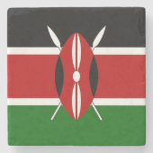 Patriotischer Untersetzer aus Naturstein mit kenia (Vorderseite)