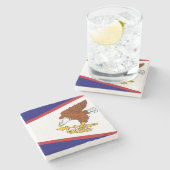 Patriotischer Untersetzer mit amerikanischer Samoa (Seitenansicht)