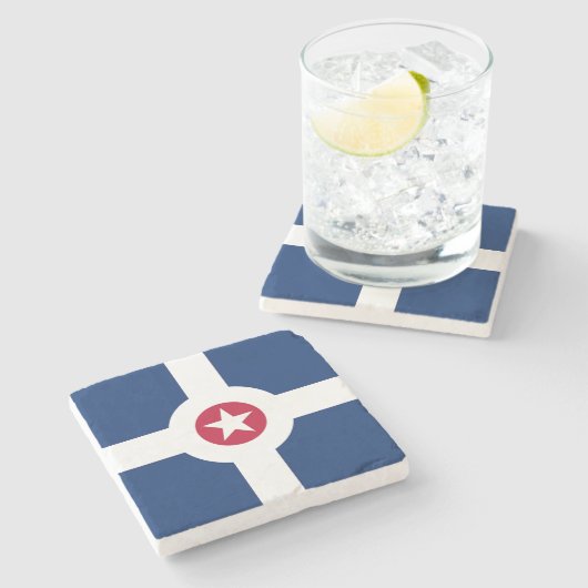 Patriotischer Untersetzer mit der Flagge Indianapo (Seitenansicht)