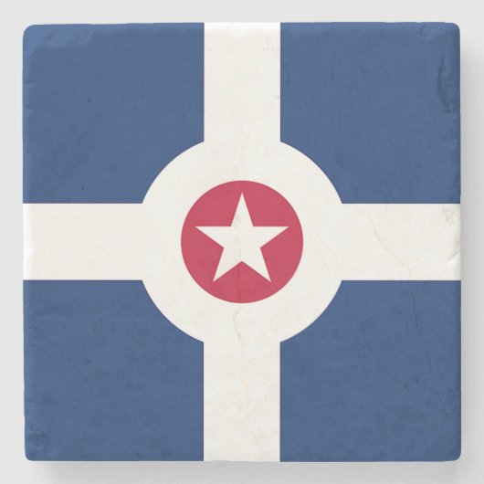 Patriotischer Untersetzer mit der Flagge Indianapo (Vorderseite)