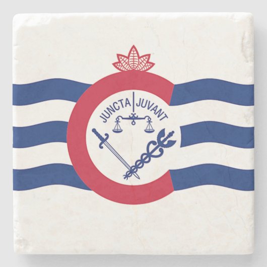 Patriotischer Untersetzer mit der Flagge von Cinci (Vorderseite)