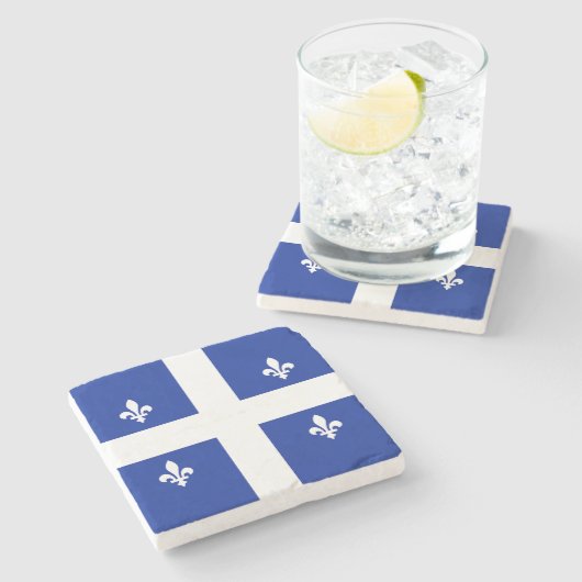 Patriotischer Untersetzer mit der Flagge von Quebe (Seitenansicht)