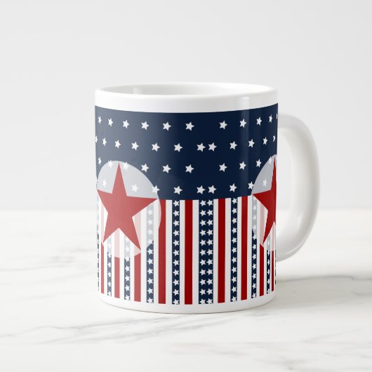 Patriotischer US Flagge-amerikanische Jumbo-Tasse (Vorderseite Rechts)