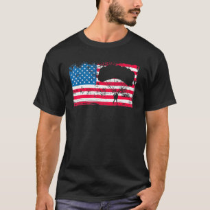 Patriotischer US-Flagge Fallschirmspringen Fallsch T-Shirt