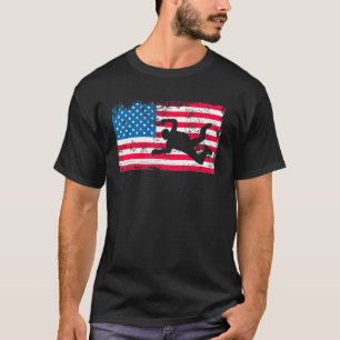 Patriotischer US-Flagge Fallschirmspringer Grafikd T-Shirt