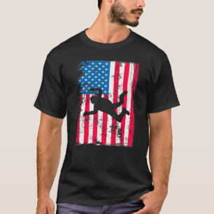 Patriotischer US-Flagge-Skydiving-Grafischer Druck T-Shirt