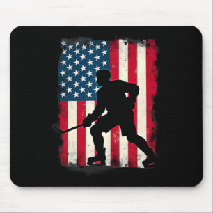 Patriotischer US-Flaggen-Eishockeyspieler  Mousepad