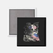 Patriotischer US-Flaggen-Vater mit Border Collie Magnet (Vorderseite/Rückseite)