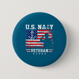 Patriotischer US-Marine-Veteranflagge USA Matrose  Button