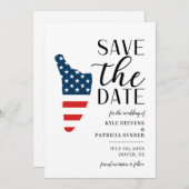 Patriotischer US-Staat der Hochzeit in Urlaubsort  Save The Date (Vorne/Hinten)