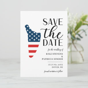 Patriotischer US-Staat der Hochzeit in Urlaubsort Save The Date