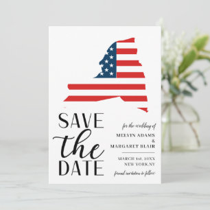 Patriotischer US-Staat der New Yorker Hochzeit in Save The Date