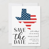 Patriotischer US-Staat der texanischen Hochzeit in Save The Date (Vorderseite)