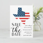 Patriotischer US-Staat der texanischen Hochzeit in Save The Date (Stehend Vorderseite)
