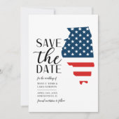 Patriotischer US-Staat Illinois Hochzeit in Urlaub Save The Date (Vorderseite)