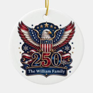 Patriotischer USA 250 Adler benutzerdefinierter Fa Keramik Ornament