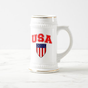 Patriotischer USA-Amerikanischer Flaggen Schild Bierglas