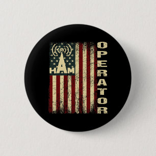 Patriotischer USA-Flagge-Funkamateur-Funkoperator Button