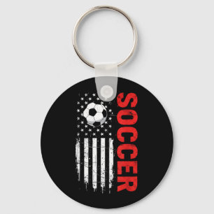 Patriotischer USA-Fußball mit amerikanischer Flagg Schlüsselanhänger