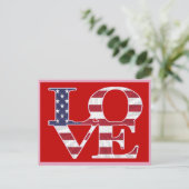 Patriotischer Valentinstag Feiertagspostkarte (Stehend Vorderseite)