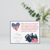 Patriotischer Valentinstag Militärsoldaten Feiertagspostkarte (Stehend Vorderseite)