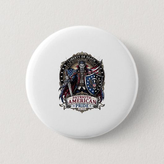 Patriotischer Vampir Freiheits Herr Horror Monster Button (Vorderseite)