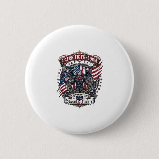 Patriotischer Vampir Freiheitslord Horror Monster Button (Vorderseite)