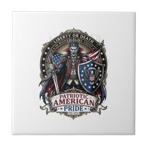 Patriotischer Vampir Liberty Lord Horror Monster P Fliese