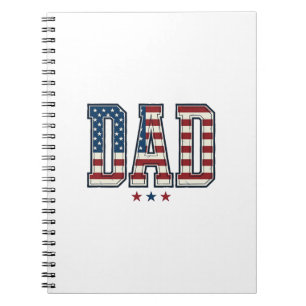 Patriotischer Vater Amerikanische Flagge Vintage V Notizblock