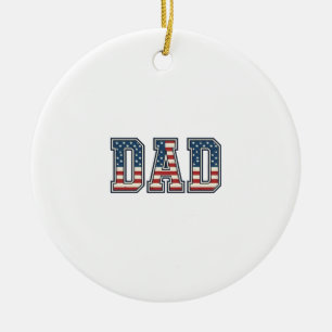 Patriotischer Vater Flaggen-Text Vektor-Design_1 Keramik Ornament