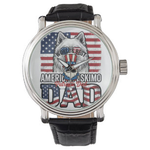 Patriotischer-Vater-Gnom-vintage-Vektor-Shirt-Desi Armbanduhr