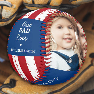 Patriotischer VATER Happy Vatertag Custom 2 Foto Baseball