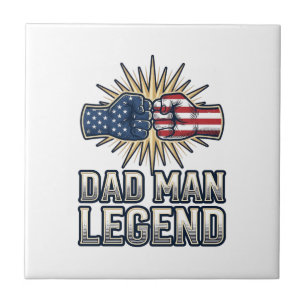 Patriotischer Vater Mann Legende Vintage T-Shirt D Fliese