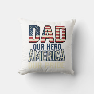 Patriotischer Vater Unser Held Vintage-Vater-Shirt Kissen