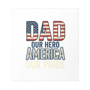 Patriotischer Vater Unser Held Vintage-Vater-Shirt Notizblock
