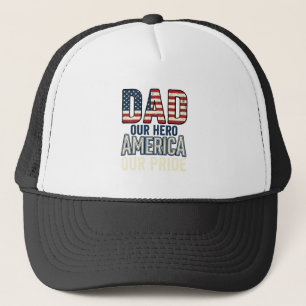 Patriotischer Vater Unser Held Vintage-Vater-Shirt Truckerkappe
