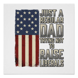 Patriotischer Vater Vintage-Flagge-Zitat-Shirt-Des Poster