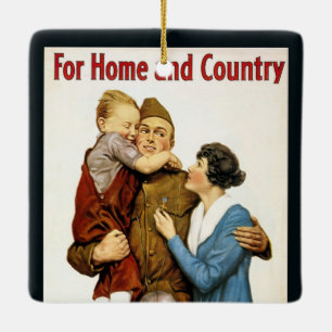 Patriotischer Veteran für Victory Liberty Loan Keramikornament