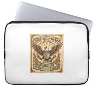 Patriotischer Vintage-Weißkopfseeadler abgenutzt Laptopschutzhülle