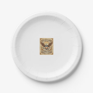 Patriotischer Vintage-Weißkopfseeadler abgenutzt Pappteller