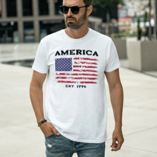 Patriotischer Vintager amerikanischer Flaggen-T -  T-Shirt