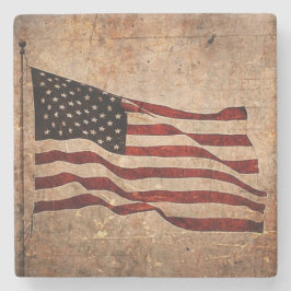 Patriotischer Vintager Tag der Unabhängigkeit der Steinuntersetzer