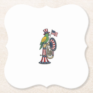 Patriotischer Vogel Vintage-Stich Musik-Shirt-Desi Untersetzer