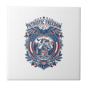 Patriotischer Vogelbeobachter Vektorgrafik T-Shirt Fliese