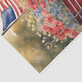 Patriotischer Wagen mit Blume und Flag-Decoupage Seidenpapier (Ausschnitt)