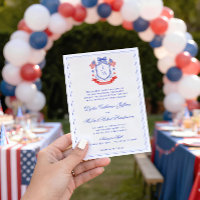 Patriotischer Wappen mit US-Flaggen | Monogramm-Ho