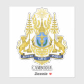Patriotischer Wappendieb Kambodschas Aufkleber (Blatt)